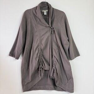 Prairie Underground Cloak Hoodie Womens S Gray Excellent Organic Cotton Ruched